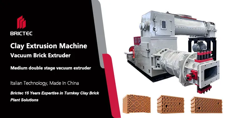 Baksteenproductiemachines Middelgrote Twee-traps Vacuüm Extruder voor Kleibakstenen en Tegels 0